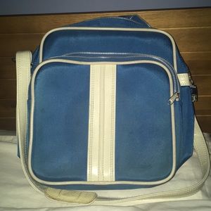Vintage Bowling ball bag blue and white